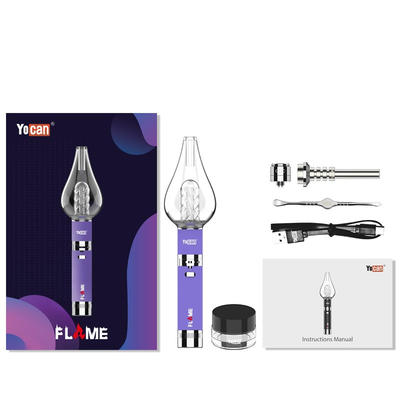 Yocan FLAME Multi-functional Nectar Collector Vaporizer Purple Box