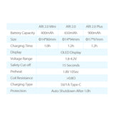 Yocan ARI 2.0 Dab Pen Battery features