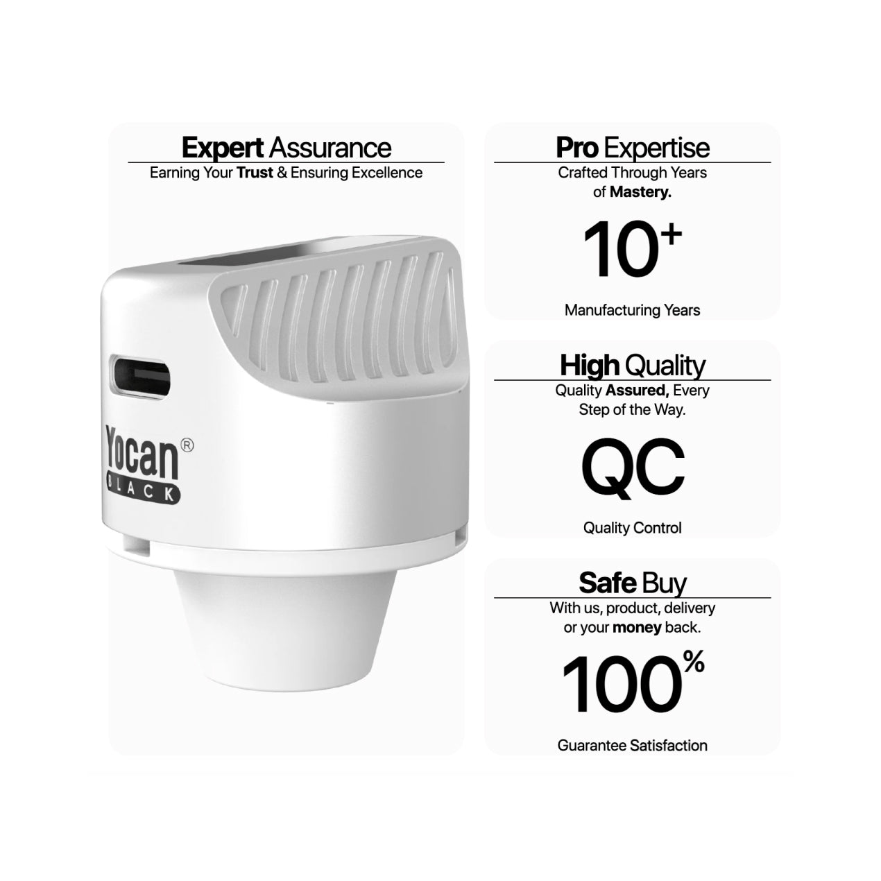 Yocan Black Heat Vision Thermometer Carb Cap Features