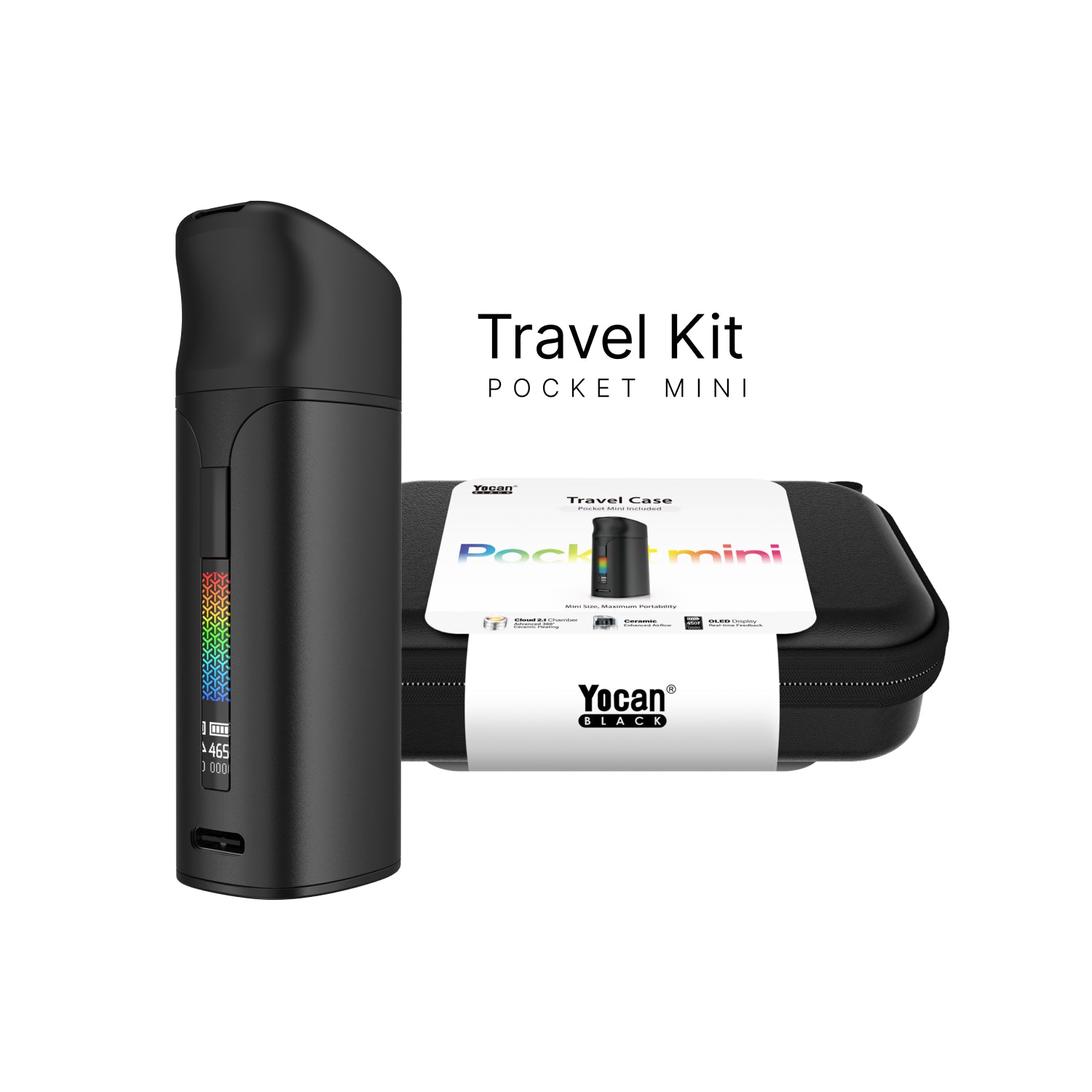 Yocan Black Pocket Mini Full Travel Kit - black
