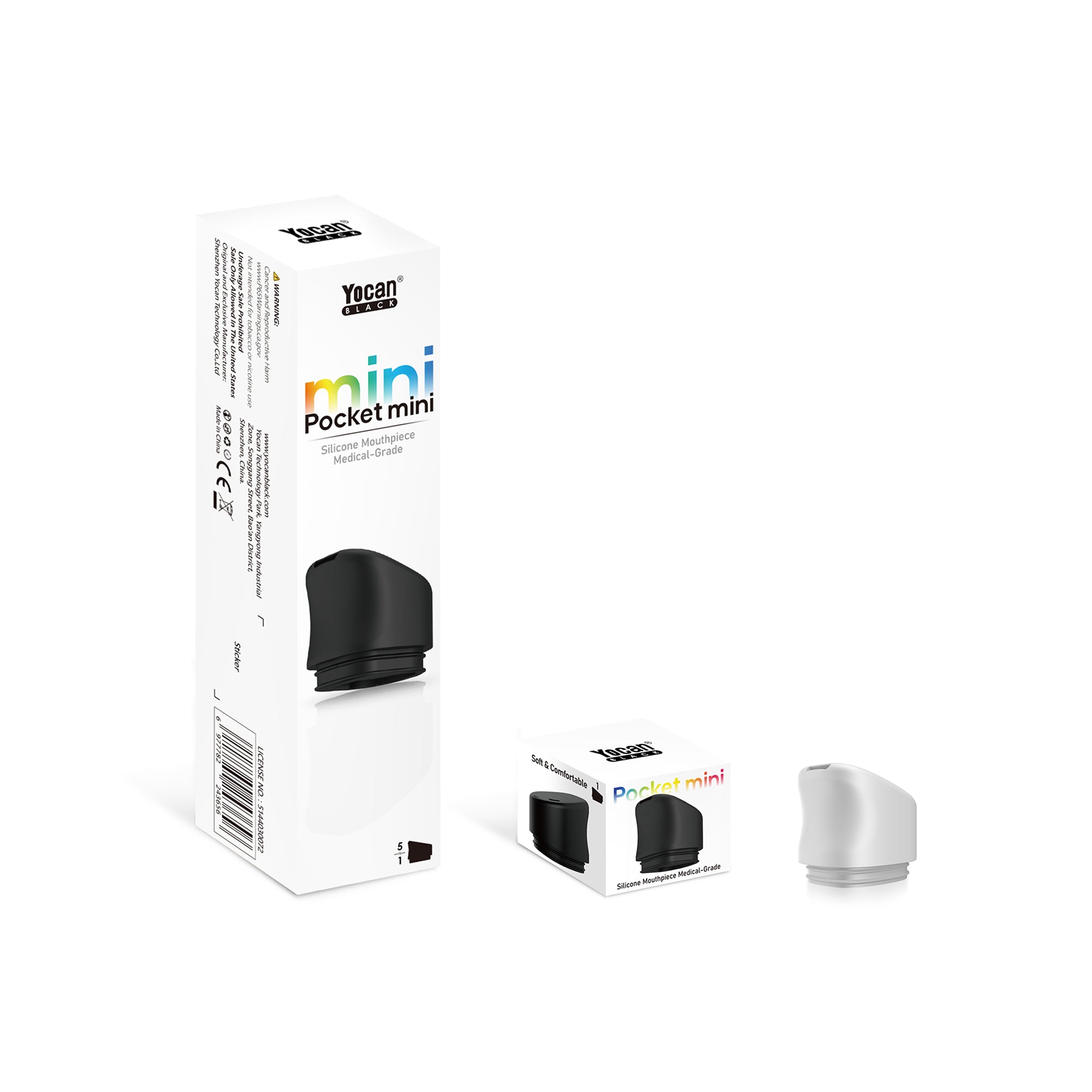 Yocan Black Pocket Mini Mouthpiece - box - silver