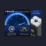 Yocan FLAT 2.0 Dab Pen 510 Thread Battery - features