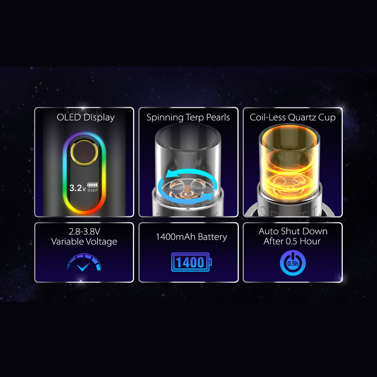 Yocan Orbit 2.0 Dab Pen Vaporizer - features