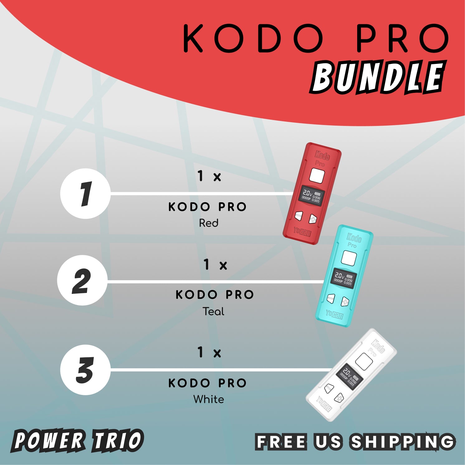 Yocan Power Trio Kodo Pro BUNDLE - RBW