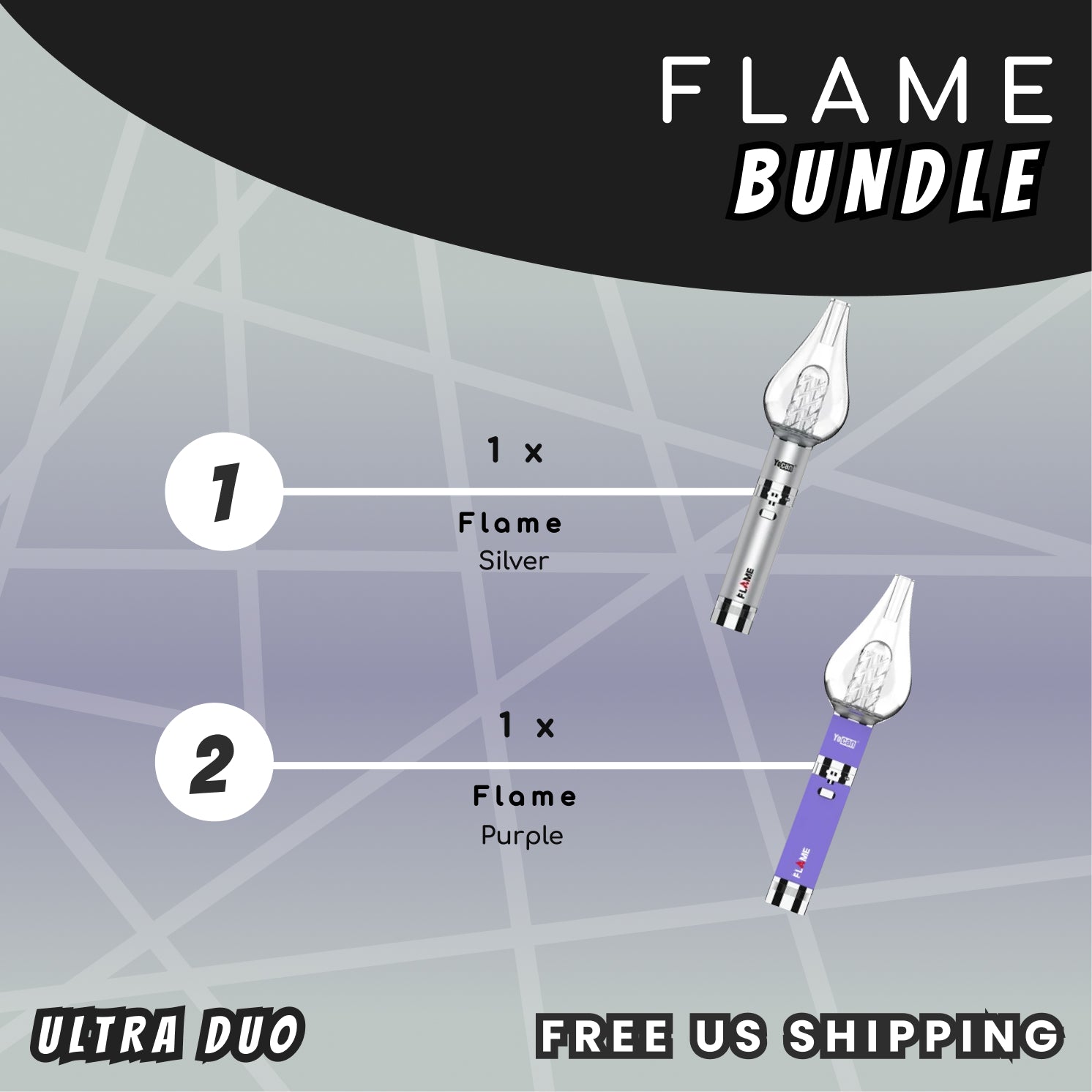 Yocan Flame Duo Bundle - Silver + Purple