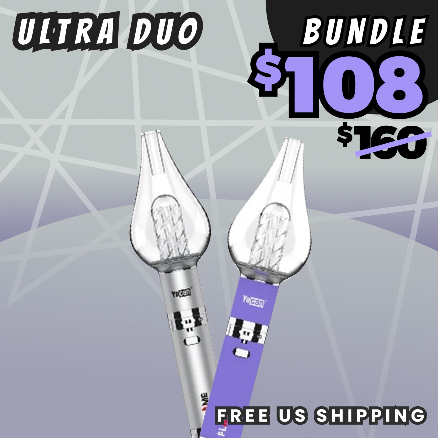 Yocan Flame Duo Bundle - Silver + Purple