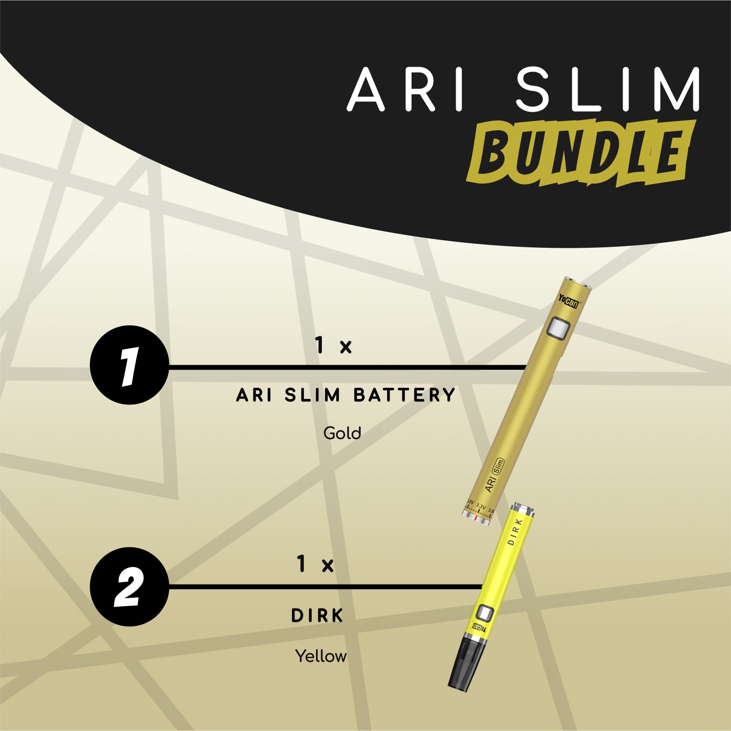 Yocan ARI Slim Gold x Dirk Bundle
