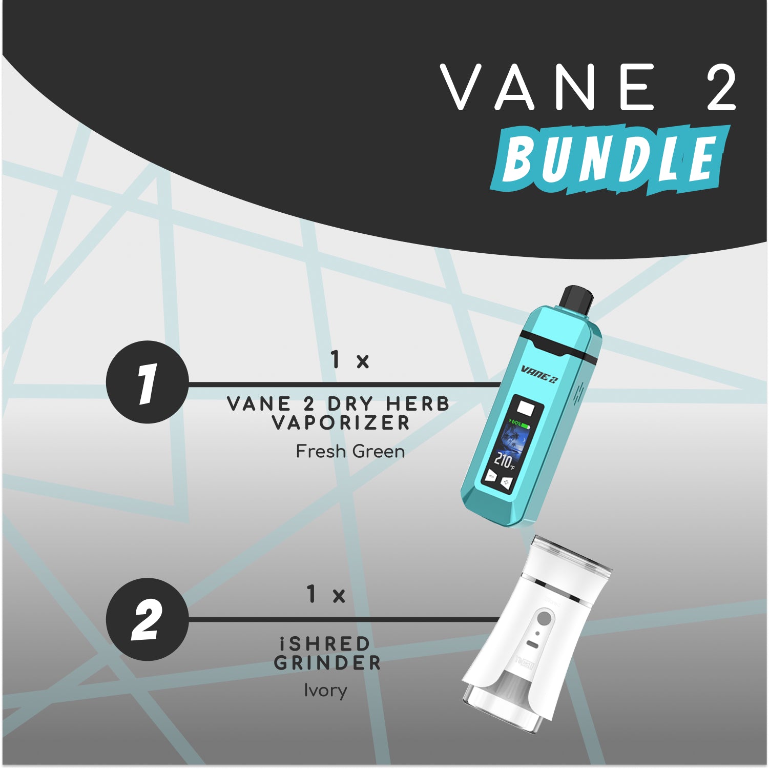 Yocan Vane 2 + iShred BUNDLE - Fresh Green