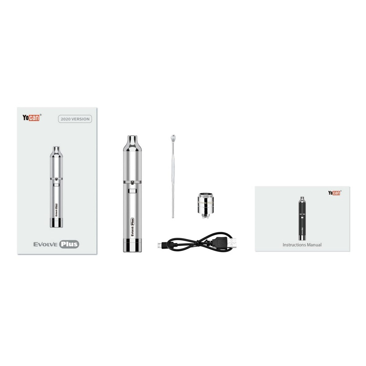 Yocan Evolve Plus Vaporizer Bho Oil Wax Pen Portable Quartz 2x Coil Bl –  Bakebros