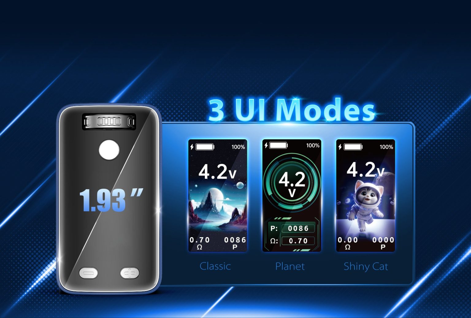 Yocan UNI 3.0 Plus Box Mod UI Modes