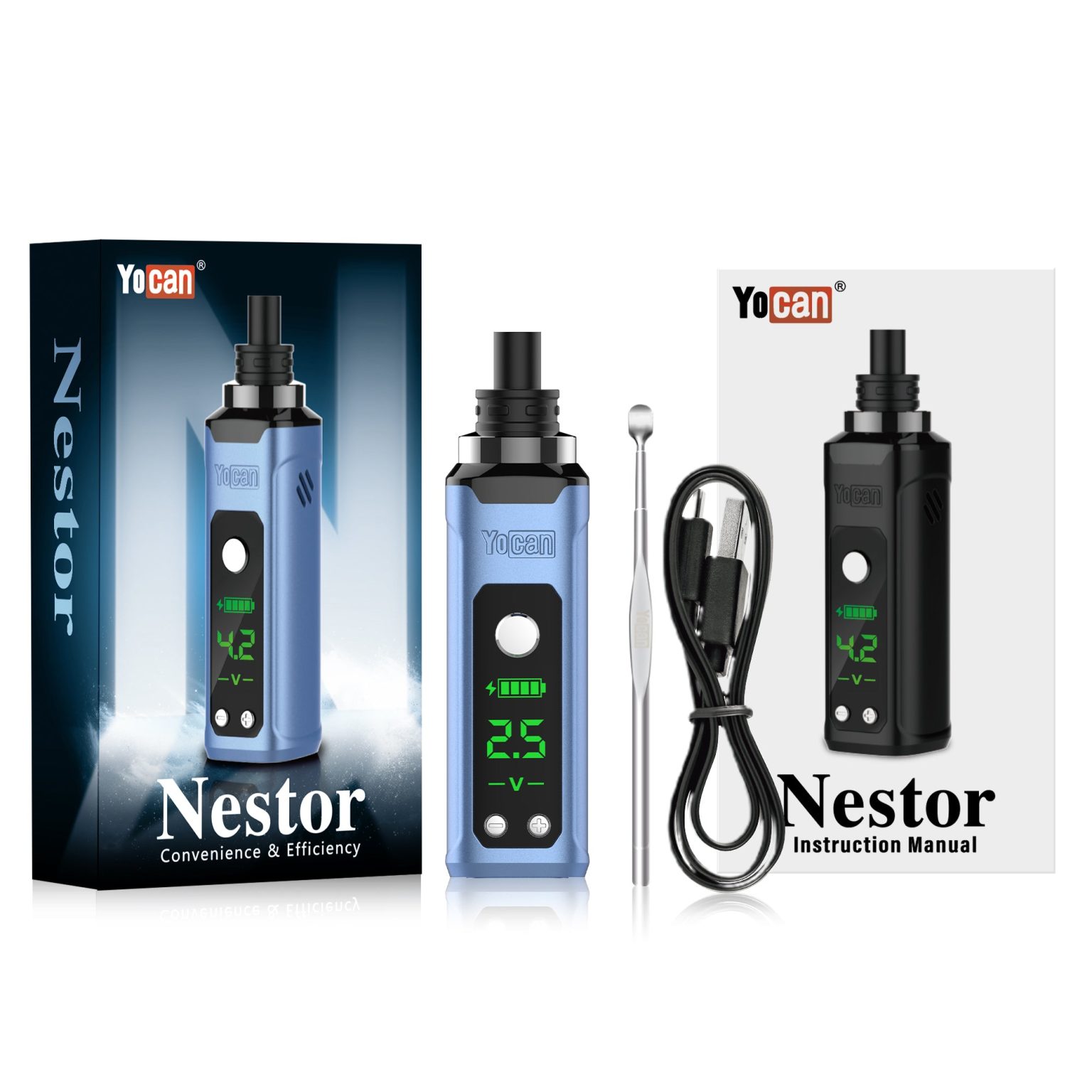 Yocan Nestor 510 Dab Pen Vaporizer - box contents