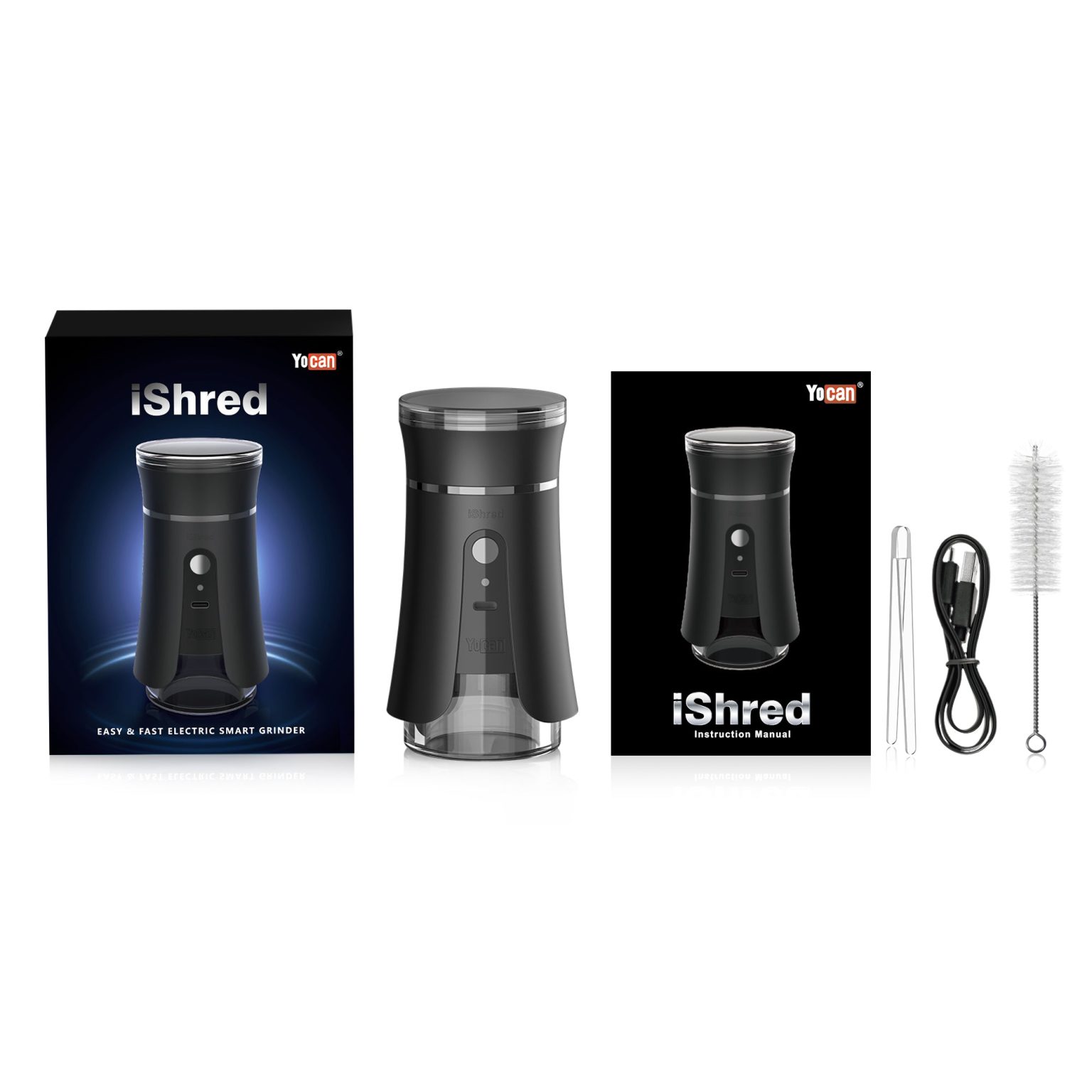Yocan iShred Electric Weed/Herb Grinder - box contents
